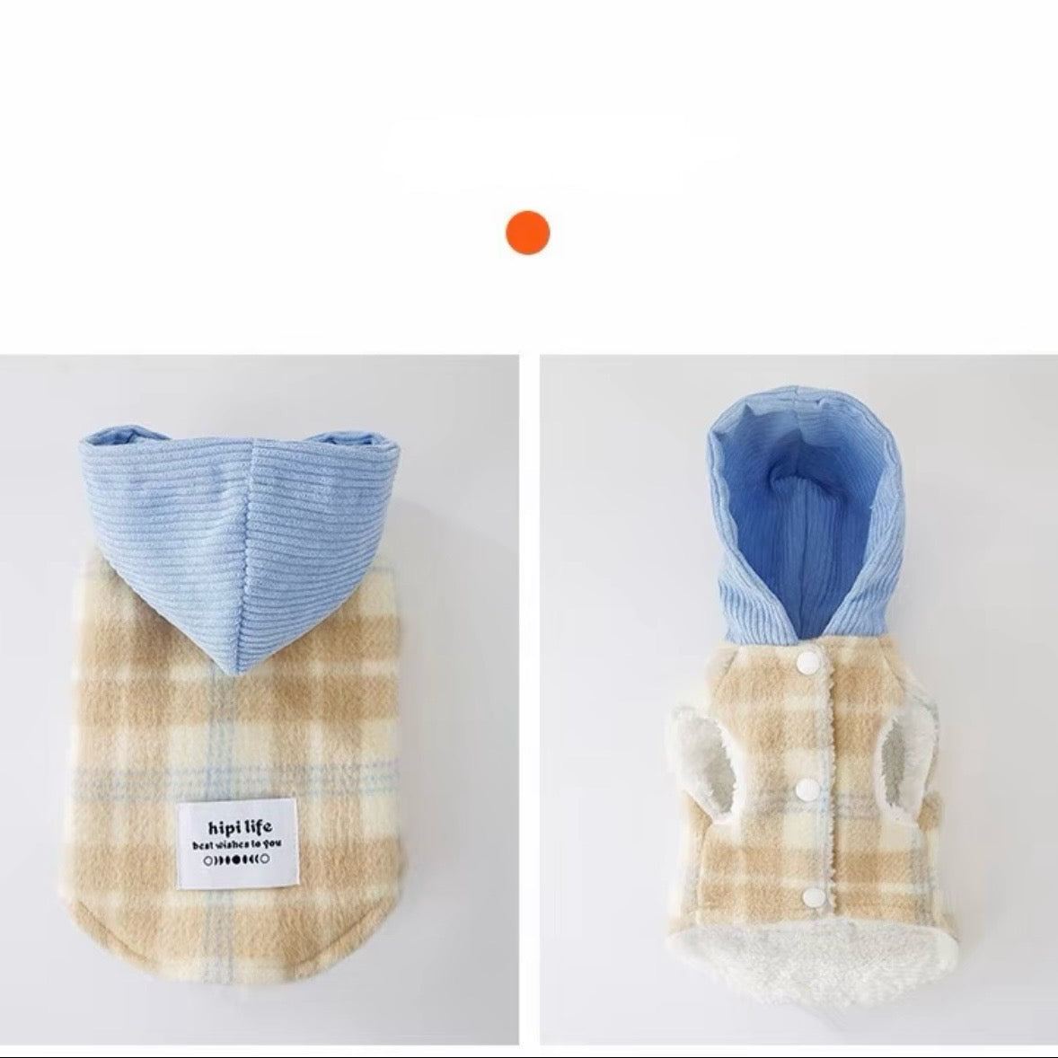 RoRo Plush Plaid Jacket for Dog - Perfect for Your Furry Friend