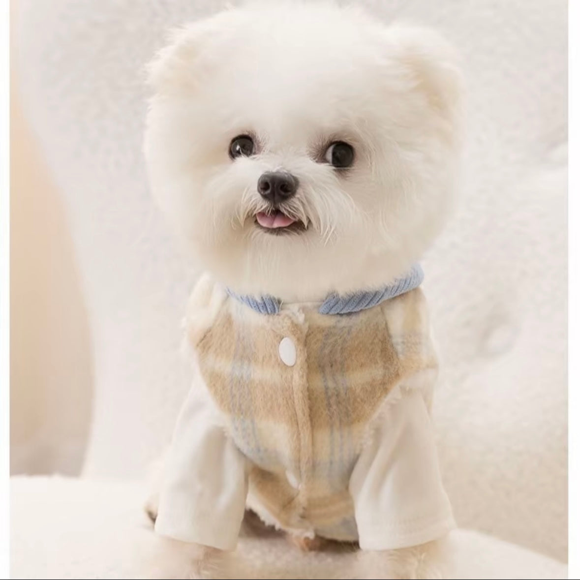 RoRo Plush Plaid Jacket for Dog - Perfect for Your Furry Friend